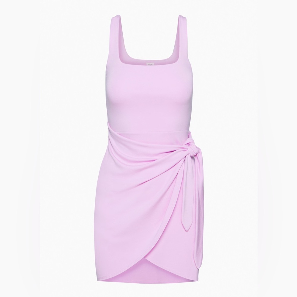 Aritzia Wilfred Blush Pink Wrap Mini Dress